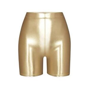 Skims Metallic Swim Mid Waist Shorts Gold (SW-MWS-0033) Size Large